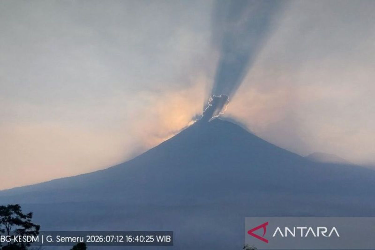 Semeru delapan kali erupsi dengan tinggi letusan hingga 900 meter