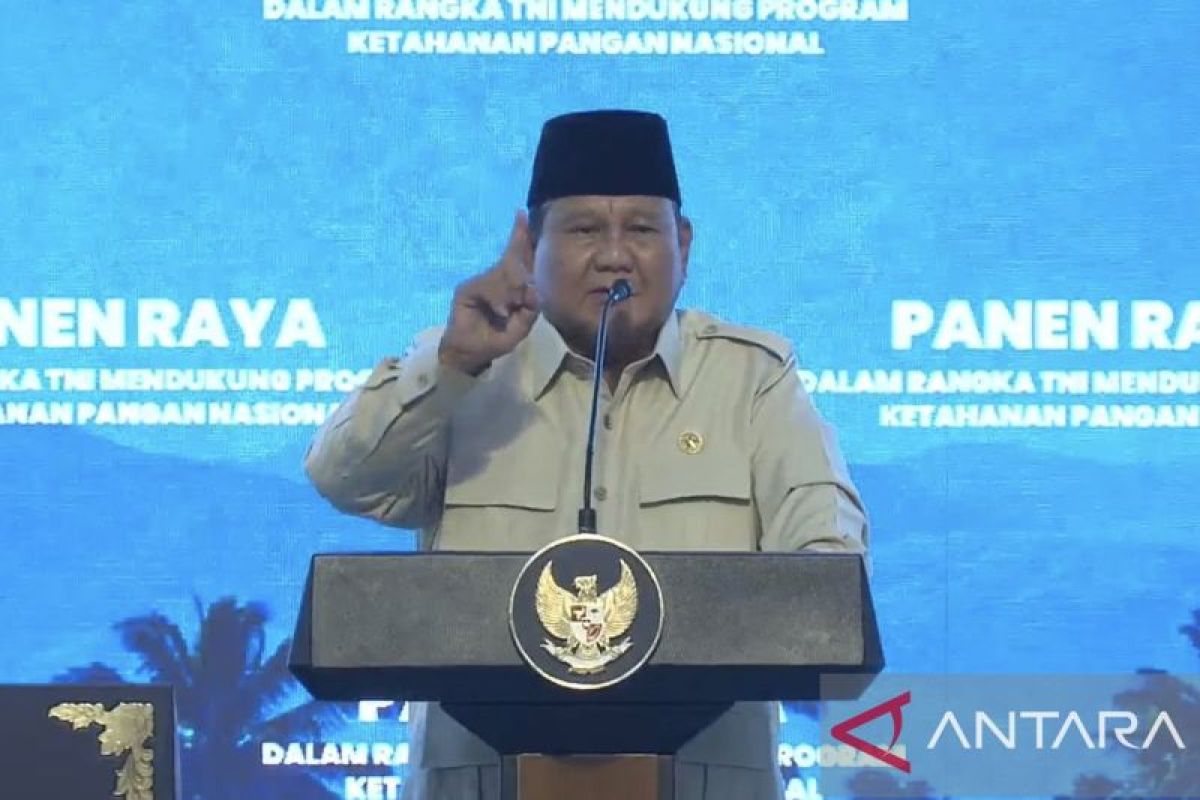Screenshot - President Prabowo Subianto delivers his remarks at a simultaneous harvesting event alongside the Indonesian National Armed Forces (TNI) in Malang on Friday (July 17, 2026). (ANTARA/Prisca Triferna) (Ảnh: Antara News)