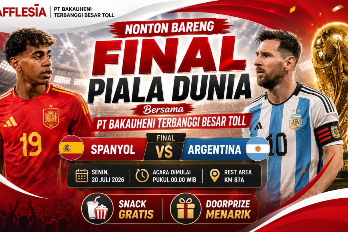 Pengelola tol nonton bareng final Piala Dunia dan berdayakan UMKM