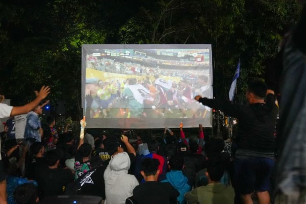 Ribuan warga Lahat padati Nobar Final Piala Dunia 2026 di GOR Bukit Tunjuk