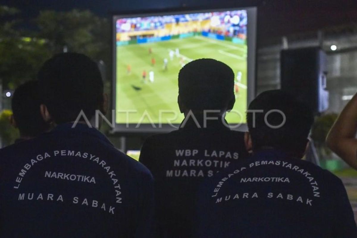 Nonton bareng Piala Dunia di Lapas Narkotika Jambi