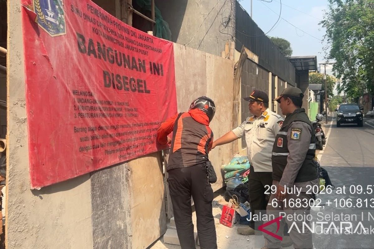 Bangunan langgar izin di Gambir kembali disegel Sudin CKTRP
