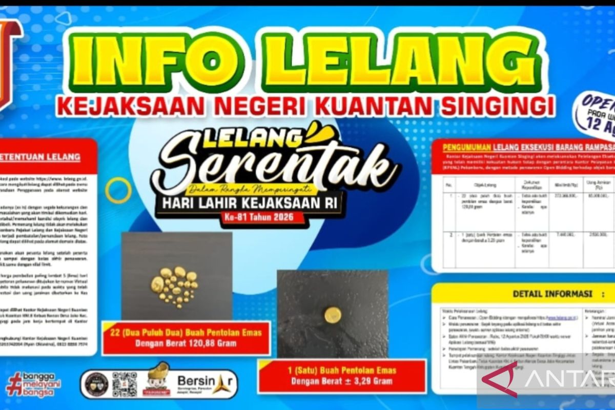 Kejari Kuansing akan lelang barang rampasan negara
