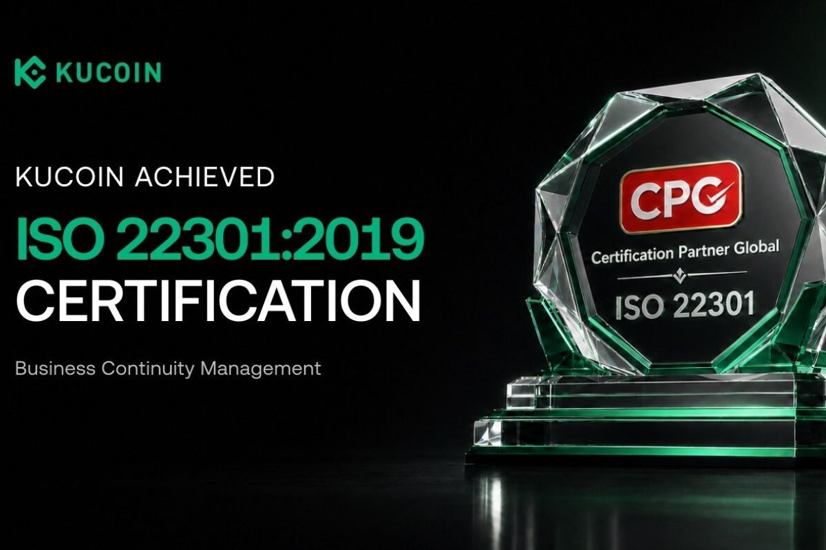 KuCoin Raih Sertifikasi ISO 22301:2019, Perkuat Ketahanan Operasional