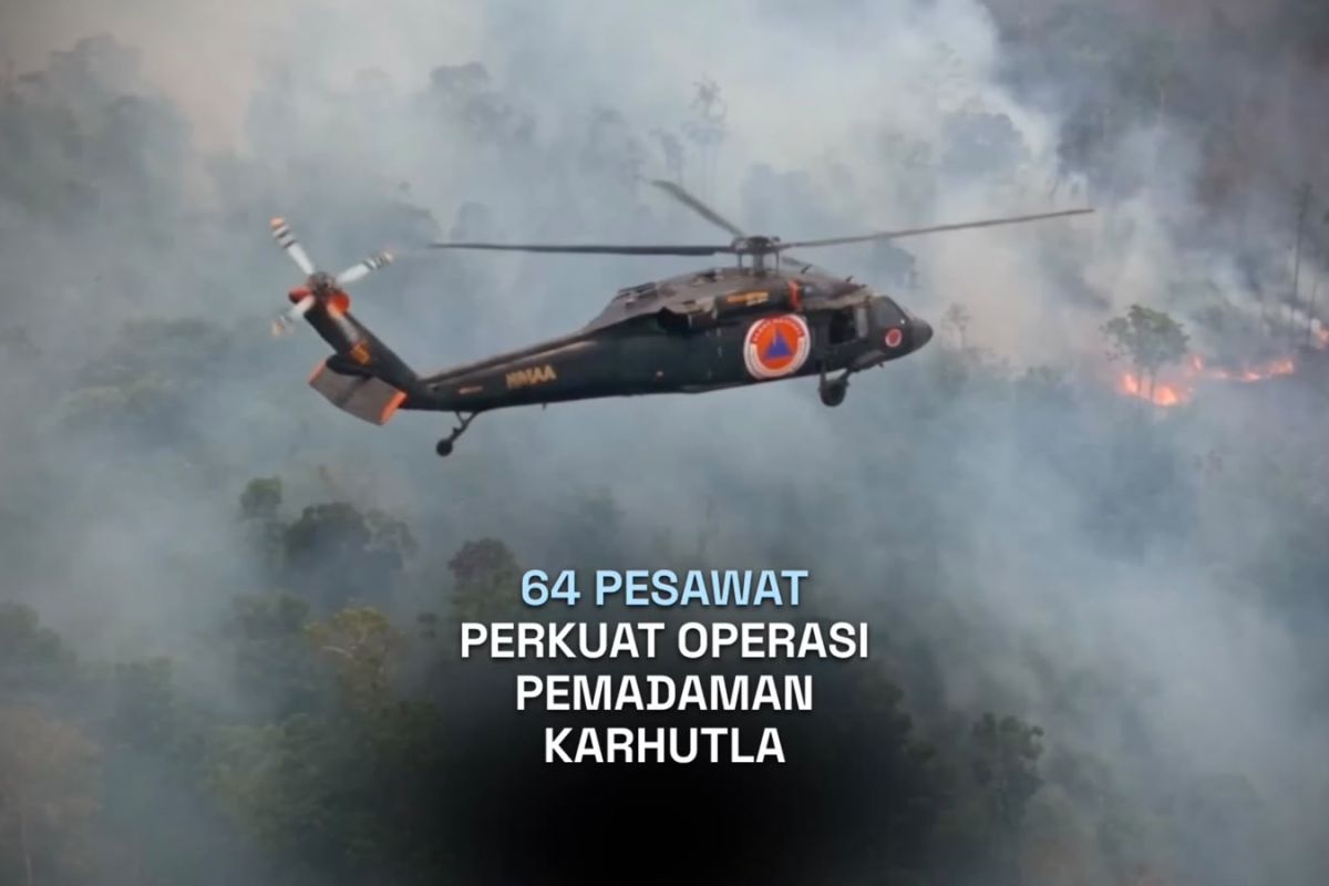 Seskab: 64 pesawat dan 54.394 personel dikerahkan tangani karhutla