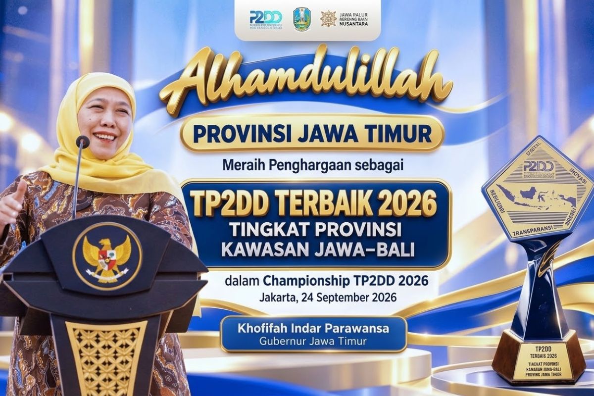 TP2DD Jatim raih penghargaan provinsi terbaik Jawa-Bali 2026 - ANTARA News Jawa Timur