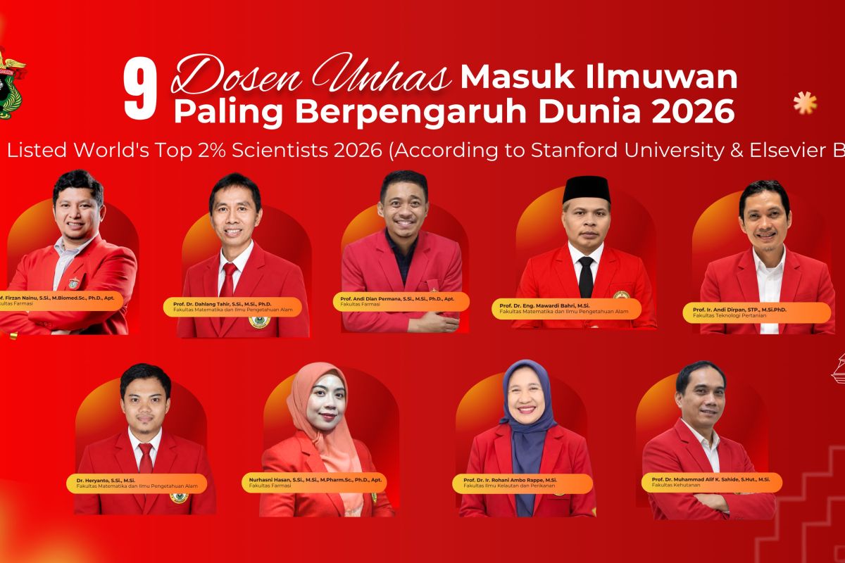 Ilustrasi berita Nasional: Sembilan ilmuwan Unhas masuk World’s Top 2% Scientists 2026