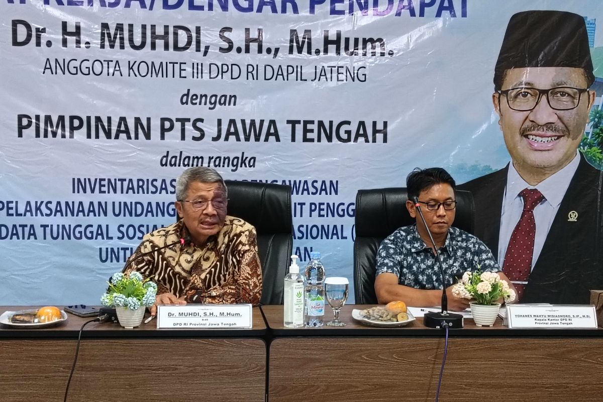 Ilustrasi berita Nasional: DPD kumpulkan 10 pimpinan PTS Jateng bahas dampak perubahan desil