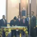 Ryamizard serah terima jabatan Menhan kepada Prabowo Subianto