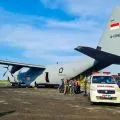 Pesawat Hercules TNI AU bawa pasien Natuna ke Jakarta