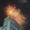 Pertunjukan kembang api dan drone di Bundaran Hotel Indonesia