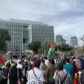 Ratusan orang gelar aksi bela Palestina di depan Dubes AS