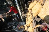 Banjarmasin, 18/8 - KAMPUNG KETUPAT - Seorang warga Sungai Baru atau lebih dikenal sebagai Kampung Ketupat Banjarmasin mengangkat ketupat yang sudah masak sebelum ditiriskan, Sabtu (18/8). Menjelang Idul Fitri 1433 Hijriah permintaan ketupat sangat tinggi sehingga harga jual menjai melonjak dari 4000 menjadi 8000 rupiah per ketupat ukuran besar. Foto ANTARA/Herry Murdy Hermawan/B