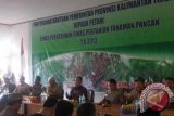 Gubernur Kaltim Awang Faroek Ishak bersama Ketua DPRD Kaltim Mukmin Faisyal HP dan Kapolda Kaltim Irjen Anas Yusuf dalam acara penyerahan bantuan kepada petani Kabupaten PPU rangkaian kegiatan kunjungan kerja ke wilayah selatan provinsi itu, Rabu (29/5). (Bagus Purwa/ANTARA Kaltim)