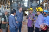 Direktur Operasional Indonesia Timur PLN, Vickner Sinaga saat berkunjung ke lokasi PLTGB 6 MW di Tayan, Kabupaten Sanggau, akhir bulan lalu. (Teguh Imam Wibowo)