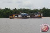 Kapal bandong menyusuri Sungai Kapuas di Kabupaten Kubu Raya, Kalimantan Barat. Kapal bandong biasanya mengangkut kebutuhan masyarakat di daerah pehuluan yang sulit dijangkau transportasi darat.(Teguh Imam Wibowo)