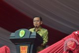 Wakil Presiden Republik Indonesia Boediono saat memberikan sambutan sekaligus membuka Gelar Teknologi Tepat Guna (TTG) XVI 2014 di Stadion Madya Sempaja Samarinda
