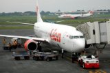 Surabaya (Antara Jatim) - Sebuah pesawat berada di apron Terminal 1 Bandara Internasional Juanda Surabaya, Jumat (6/3). Bandara Internasional Juanda masih melakukan perbaikan dan penyempurnaan runway, yang memiliki luas 410 x 18 meter atau 7.380 meter persegi, setara dengan 0,8 persen dari luas runway Bandara Juanda. FOTO Eric Ireng/15