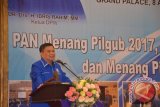 Ketua DPW PAN Gorontalo, Idris Rahim, saat memberikan sambutan pada pembukaan rapat paripurna PAN Gorontalo.