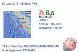 Getaran Gempa 6,5 Skala Richter di Padang Dirasakan hingga Singapura