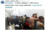Percobaan Kudeta di Turki, 3000 Anggota Komplotan Militer Ditahan 