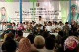 Gubernur Lampung M. Ridho Ficardo ketika memberikan sambutan pada acara Halal Bihalal Idul Fitri 1437 H/2016 M dengan para pejabat dan PNS se-Provinsi Lampung, di Kantor Gubernur Lampung, di Bandarlampung. (ANTARA FOTO/Humas Pemprov Lampung/Dok).