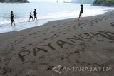 Sejumlah pengunjung berada di Pantai Payangan, Desa Sumberejo, Ambulu, Jember, Jawa Timur, Minggu (11/12). Pantai Payangan mulai ramai dikunjungi wisatawan yang sebagian berkemah guna menikmati matahari terbit dan terbenam dengan pemandangan Teluk Love. Antara Jatim/Seno/zk/16