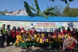 Satuan Lalu Lintas Polres Hulu Sungai Tengah (HST) kunjungi Taman Kanak-Kanak (TK) Aisyiah Mawaddah Kecamatan Barabai. Kamis, (23/3). Foto:Antaranews Kalsel/Upik/G.