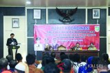 Pemerintah Kabupaten Tanah Laut menggelar Rapat Koordinasi (Rakor) Pengelolaan Keuangan Desa tahun anggaran 2018 dan Sinergitas antara Pemkab Tanah Laut, Polres Tanah Laut serta Kejaksaan Negeri Tanah Laut, di Balairung Tuntung Pandang Pelaihari, Selasa (16/1).  Foto:Antaranews Kalsel/Arianto/G.