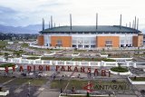 Foto aerrial Stadion Pakansari di Bogor, Jawa Barat, Selasa (20/2). Stadion tersebut menjadi salah satu venue di Jabar yang akan digunakan pada Asian Games 2018, sementara tiga stadion lainnya yaitu Stadion Patriot (Bekasi), Stadion Wibawa Mukti (Kabupaten Bekasi), dan Stadion Si Jalak Harupat (Kabupaten Bandung). ANTARA JABAR/Yulius Satria Wijaya/agr/18.