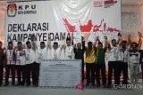 Tiga pasangan calon wali kota dan wakil wali kota gorontalo, saat deklarasi kampanye damai.