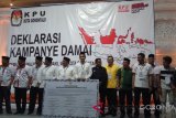 Tiga pasangan calon wali kota dan wakil wali kota gorontalo, saat deklarasi kampanye damai.