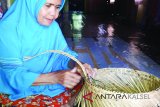 Satu pembuat kerajinan purun di Desa Sei Anyar RT 2 Kecamatan Banua Lawas, Kabupaten Tabalong, Sapura (51) membuat kerajinan ini sejak usia puluhan tahun. Sebagai pembuat kerajinan purun dia mampu memenuhi kebutuhan hidup meski harga jual produk olahannya sangat murah yakni Rp2.000 per buah berupa bakul atau keranjang. Foto : Antaranews Kalsel/Herlina Lasmianti/M.