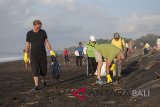 Warga negara Australia bersama masyarakat Bali memungut sampah plastik yang berserakan di Pantai Biaung, Denpasar, Bali, Sabtu (2/6). Aksi bersih-bersih sampah pantai yang diprakarsai Konsulat Jenderal Australia tersebut melibatkan warga, anak sekolah, warga negara Australia dan komunitas peduli lingkungan untuk  mempromosikan penerapan pariwisata ramah lingkungan di Bali dan Nusa Tenggara Barat (NTB). Antaranews Bali/Nyoman Budhiana/2018.