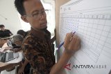 Petugas PPK merekapitulasi hasil penghitungan perolehan suara pemilihan Gubernur dan Wakil Gubernur Jawa Barat serta pemilihan Bupati dan Wakil Bupati dari masing-masing Kelurahan di Kantor Kecamatan Cibinong, Kabupaten Bogor, Jawa Barat, Kamis (28/6). Sebanyak 40 Kecamatan di Kabupaten Bogor secara serentak menggelar pleno terbuka rekapitulasi hasil penghitungan perolehan suara pemilihan Gubernur dan Wakil Gubernur Jawa Barat serta pemilihan Bupati dan Wakil Bupati yang memiliki jumlah daftar pemilih tetap (DPT) sebesar 3.294.825 jiwa. ANTARA JABAR/Yulius Satria Wijaya/agr/18.