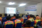 PT PAMA Persada Aria Kintap Bekerjasama Dengan Dinas Ketenagakerjaan dan Perindustriaan Tanah Laut Menggelar Workshop Hubungan Industrial, Kamis (26/7).Foto:Antaranews Kalsel/Arianto.