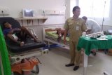 Pekerja bangunan tersetrum listrik saat bekerja
