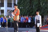 Pemkab Tanah Laut Menggelar Peringatan Hari Jadi ke-68 Provinsi Kalsel, Selasa (14/8).Foto:Antaranews Kalsel/Arianto.