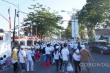 Jalan sehat BUMN Hadir Untuk Negeri (BHUN) yang diikuti oleh ribuan masyarakat Gorontalo, bersama seluruh karyawan BUMN se-Gorontalo, Sabtu (18/8).