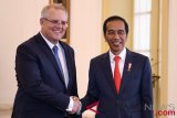 Presiden Joko Widodo (kanan) berjabat tangan dengan Perdana Menteri Australia Scott Morrison (kiri) di Istana Bogor, Jawa Barat, Jumat (31/8/2018). Presiden Joko Widodo dan PM Australia Scott Morrison melakukan pertemuan untuk meningkatkan hubungan kerja sama RI-Australia. (ANTARA FOTO/Hafidz Mubarak A)