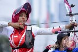 Diananda Choirunisa latihan seadanya di rumah selama pandemi corona