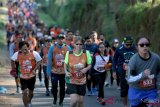  Peserta mengikuti Bromo International Marathon 2018 di kawasan Taman Nasional Bromo Tengger Semeru (TNBTS), Pasuruan, Jawa Timur, Minggu (23/9/2018). Lari marathon sejauh 42 kilometer yang diikuti ratusan peserta dari Eropa, Asia, dan beberapa kota di Indonesia tersebut bertujuan mempromosikan kawasan wisata Taman Nasional Bromo guna meningkatkan jumlah kunjungan wisatawan baik lokal maupun mancanegara. ANTARA FOTO/Irfan Anshori/kye