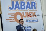 Gubernur Jawa Barat Ridwan Kamil menyampaikan pidatonya saat peluncuran 