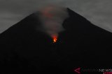 Guguran lava dari Gunung Merapi meluncur sebanyak enam kali