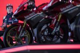 Pebalap Moto GP Marc Marquez menghadiri peluncuran komposisi tim balap Astra Honda Racing Team (AHRT) di  Bandung, Jawa Barat, Sabtu (9/2/2019). Astra Honda Racing Team (AHRT) secara resmi meluncurkan skuad terbaru tahun 2019 yang bakal mengisi perhelatan balap lokal, Asia bahkan dunia. ANTARA JABAR/M Agung Rajasa/agr.