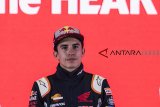 Pebalap Moto GP Marc Marquez menghadiri peluncuran komposisi tim balap Astra Honda Racing Team (AHRT) di  Bandung, Jawa Barat, Sabtu (9/2/2019). Astra Honda Racing Team (AHRT) secara resmi meluncurkan skuad terbaru tahun 2019 yang bakal mengisi perhelatan balap lokal, Asia bahkan dunia. ANTARA JABAR/M Agung Rajasa/agr.