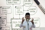 Gubernur Jawa Barat Ridwan Kamil memberikan kata sambutan saat peluncuran Patriot Desa Digital di Aula Barat Gedung Sate, Bandung, Jawa Barat, Senin (1/4/2019). Program Patriot Desa Digital yang diselenggarakan oleh Pemerintah Provinsi Jawa Barat bekerjasama dengan Telkomsel dan Mobisaria tersebut ditujukan untuk meningkatkan perekonomian masyarakat dan kualitas warga desa melalui pendidikan literasi digital. ANTARA JABAR/Raisan Al Farisi/agr