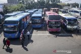 Penumpang menaiki bus di Terminal Cicaheum, Bandung, Jawa Barat, Senin (20/5/2019). Terminal Cicaheum mempersiapkan armada tambahan mudik lebaran sebanyak 232 unit, 86 diantaranya untuk angkutan antar kota antar provinsi (AKAP), 82 unit untuk antar kota dalam provinsi (AKDP) serta 20 unit damri dan 44 unit cadangan AKAP dan AKDP. ANTARA JABAR/Raisan Al Farisi/agr