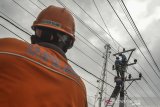 Petugas PLN memperbaiki gardu listrik saat pemadaman listrik serentak se-Pangandaran di Cikidang, Kabupaten Pangandaran, Jawa Barat, Minggu (21/7/2019). Kementerian ESDM mengatakan, subsidi listrik pada tahun 2020 diusulkan sebesar Rp58,62 triliun, turun dari subsidi tahun 2019 sebesar Rp59,32 triliun. ANTARA JABAR/Adeng Bustomi/agr