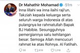 Mahathir belasungkawa atas wafatnya BJ Habibie